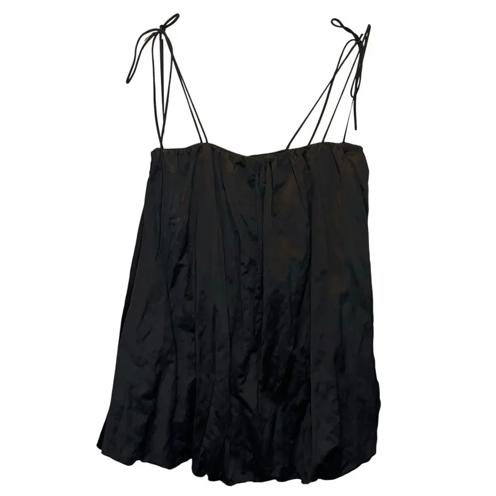 J. Crew Collection Black Satin Mini Bubble Dress - size 4